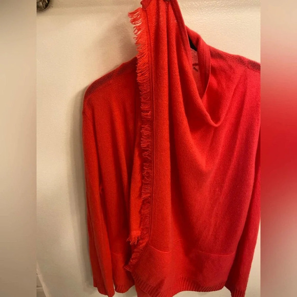 Magaschoni Cashmere Fringe Cardigan Pink Size Medium - Picture 2 of 8